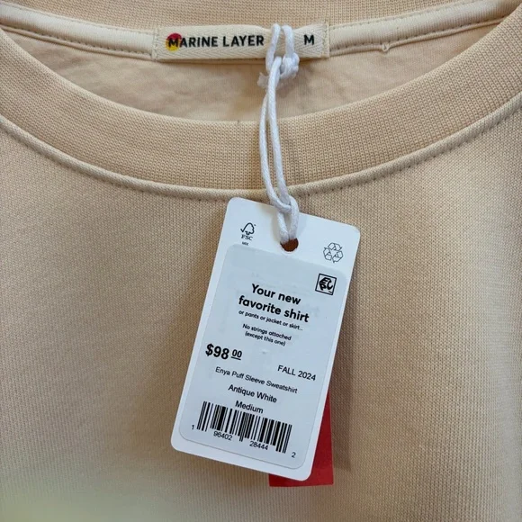 Marine Layer Enya Puff Sleeve Sweatshirt - Picture 8 of 10